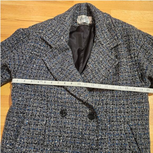 VTG Billi by Billycoat short peacoat gray tweed with shoulder pads S/M - Picture 6 of 11